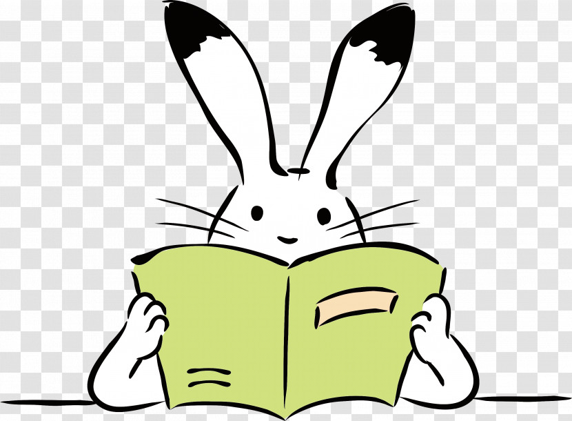 Reading Book Rabbit Transparent PNG