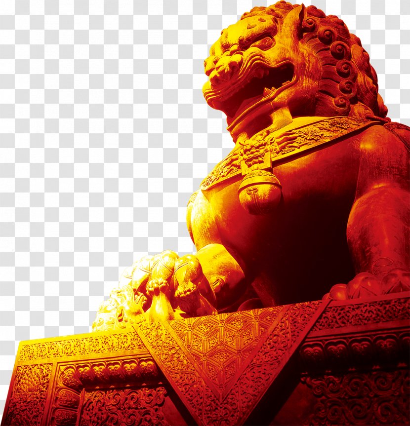 Tiananmen Lion Poster National Day Of The Peoples Republic China - Chinese Guardian Lions Transparent PNG