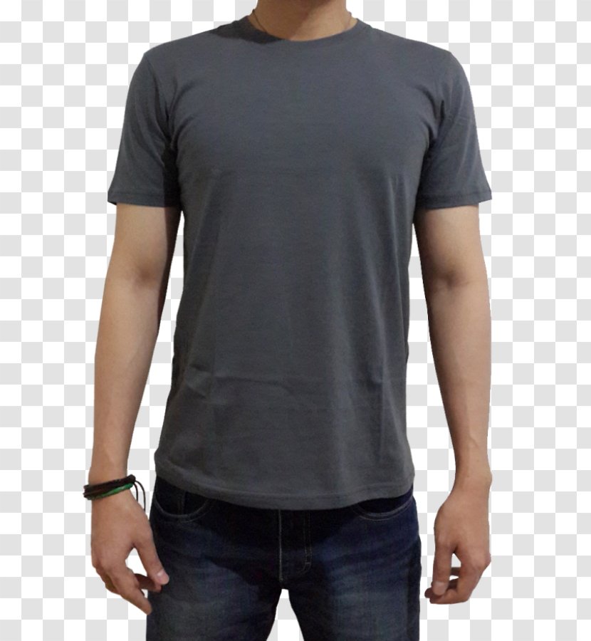 Long-sleeved T-shirt Raglan Sleeve Polo Shirt Grey - Kaos Polos Transparent PNG