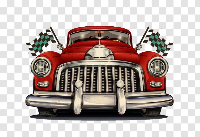 Car Poster Retro Style Vintage - Motor Vehicle - Classic Cars Transparent PNG