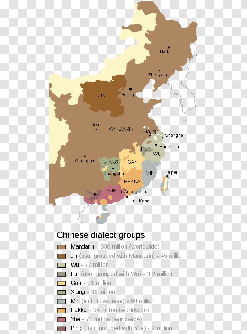 Language Atlas Of China Gan Chinese Spoken - Day Transparent PNG