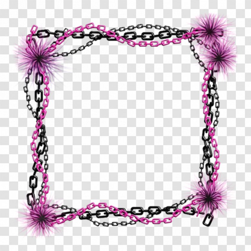 Pink Background Frame - Bracelet - Picture Body Jewelry Transparent PNG