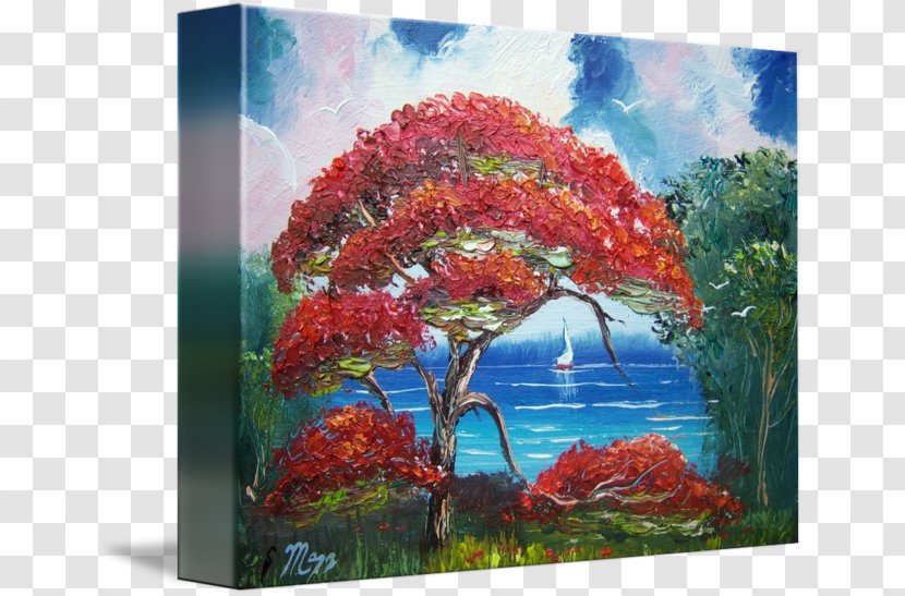 Painting Acrylic Paint Gallery Wrap Tree Royal Poinciana - Cbse Exam 2018 Class 12 Transparent PNG