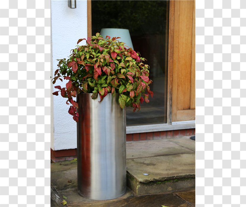 Vase Brushed Metal Flowerpot Stainless Steel - Garden Transparent PNG