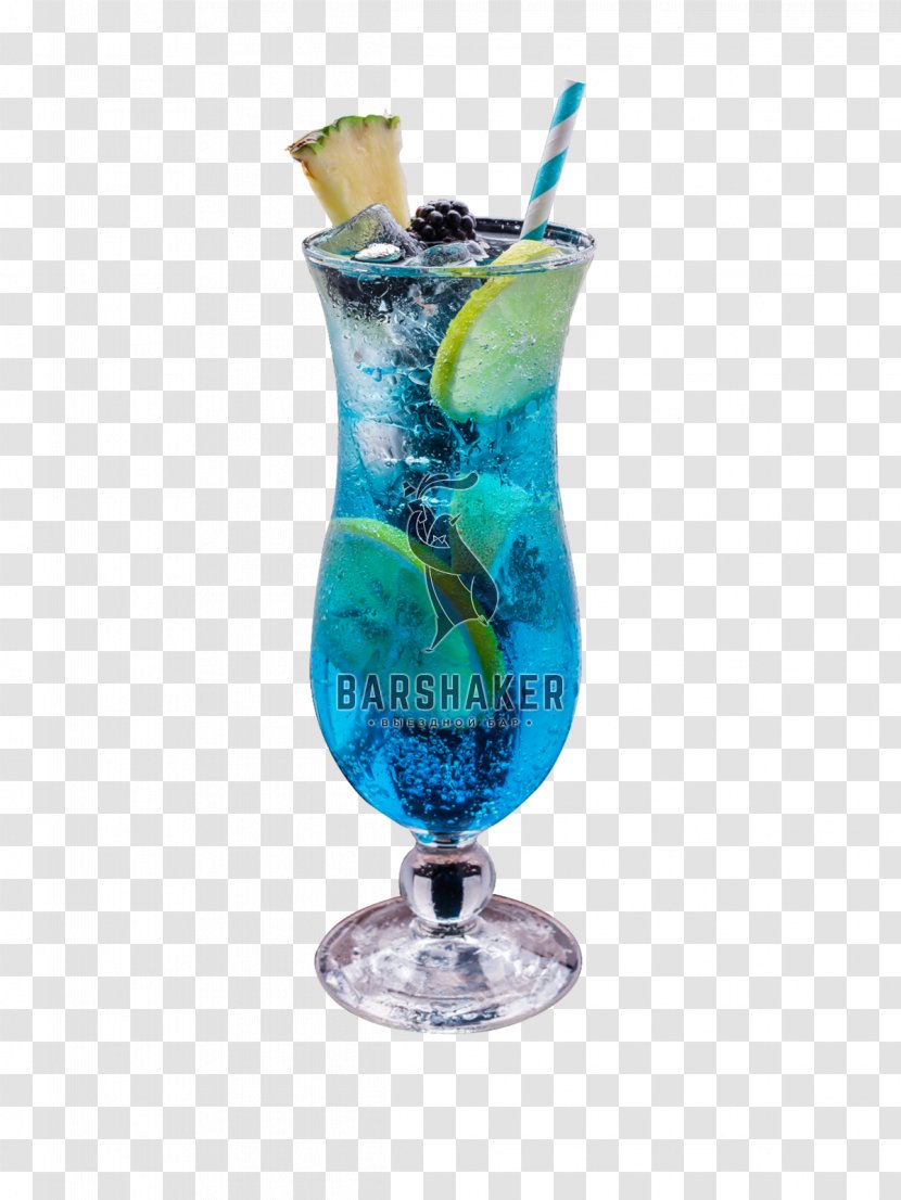 Blue Hawaii Lagoon Fizzy Drinks Cocktail Garnish - Drink Transparent PNG