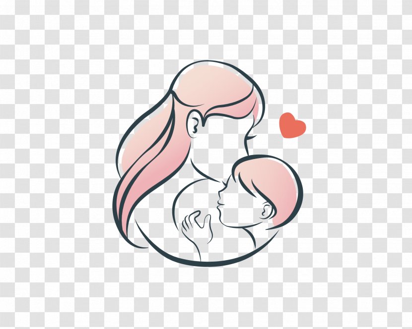 Mother Infant Love Illustration - Cartoon - Maternal And Child Vector Transparent PNG