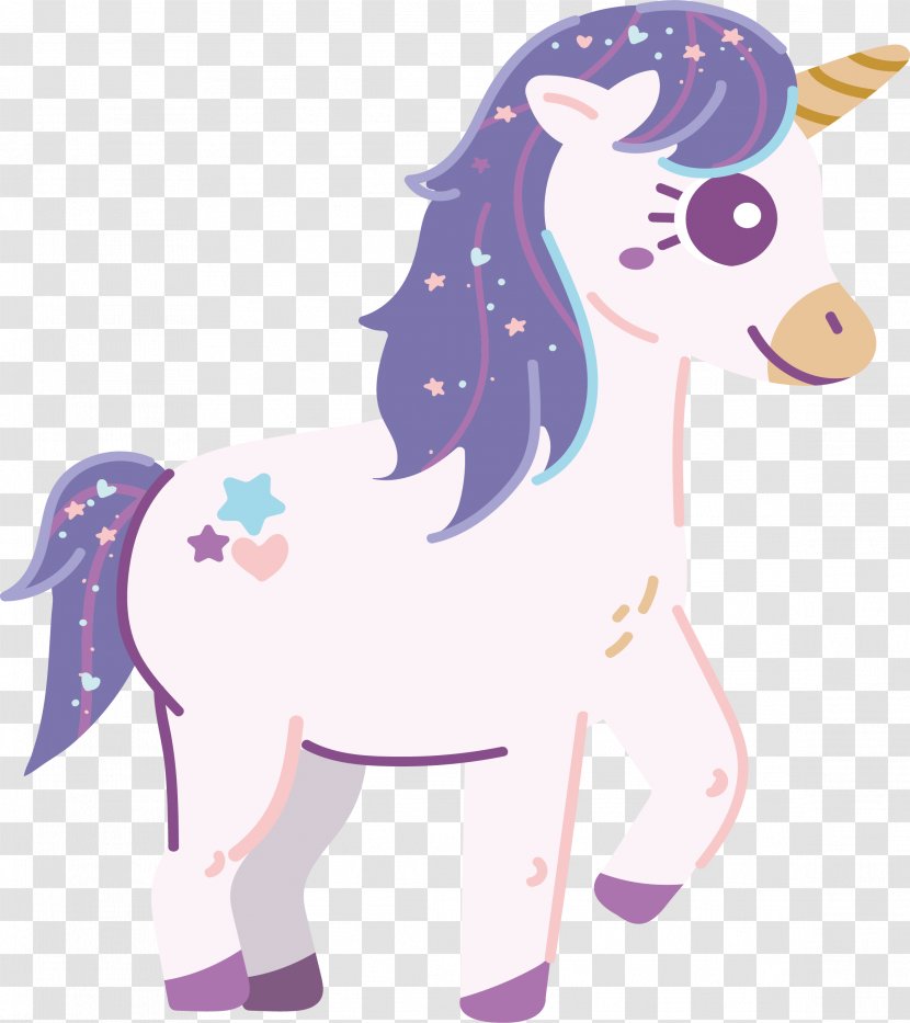 White Romantic Unicorn - Flower - Watercolor Transparent PNG