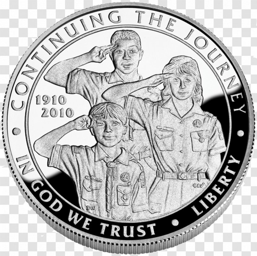 Dollar Coin Boy Scouts Of America Centennial Silver Commemorative Transparent PNG