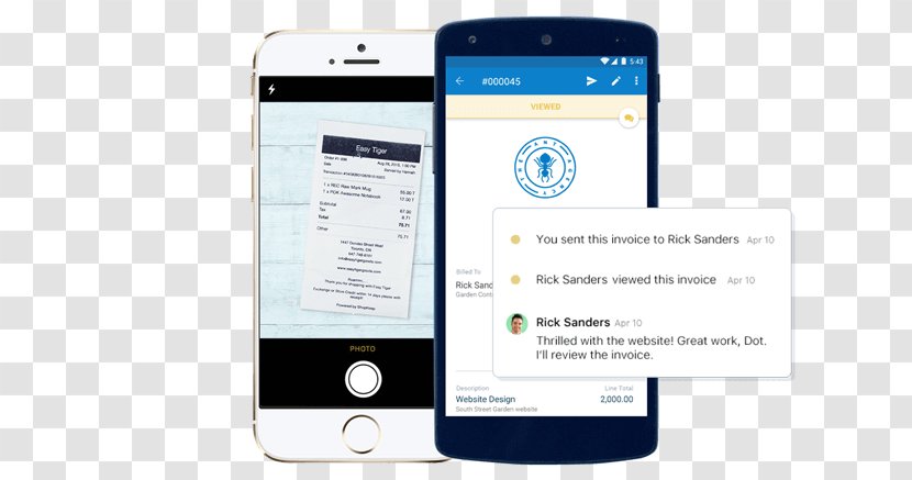 Smartphone Mobile Phones Invoice Service FreshBooks - Communication Device - Small Fresh Transparent PNG