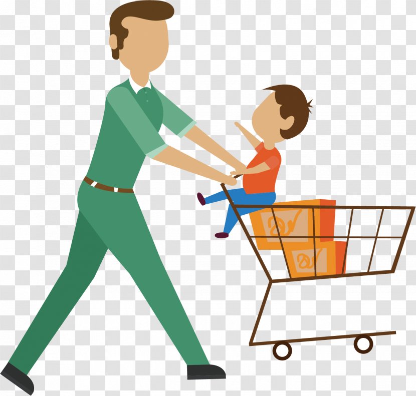 Shopping Image Illustration Design - Shop - Father And Son Transparent PNG