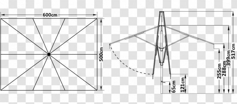 Triangle Technical Drawing Diagram - Table Umbrella Transparent PNG