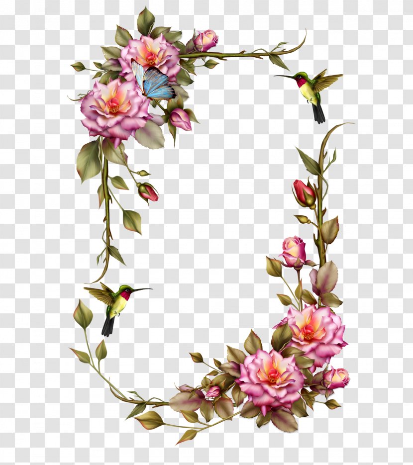 Borders And Frames Picture Flower Wreath Clip Art - Rose Frame Transparent PNG