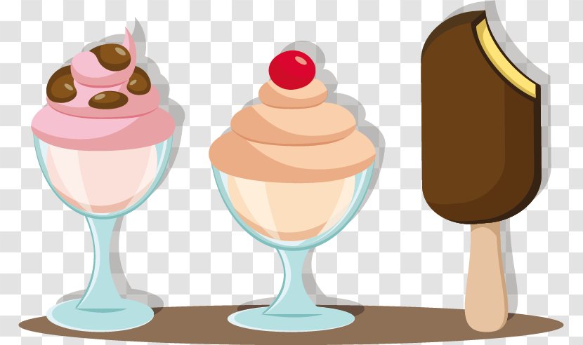 Ice Cream Cone Sundae Clip Art - Stemware - Vector Pink Transparent PNG