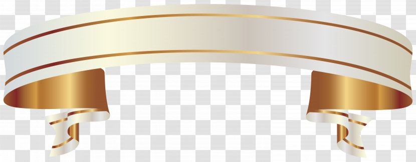 Ribbon Banner Gold Clip Art - White And Clipart Picture Transparent PNG