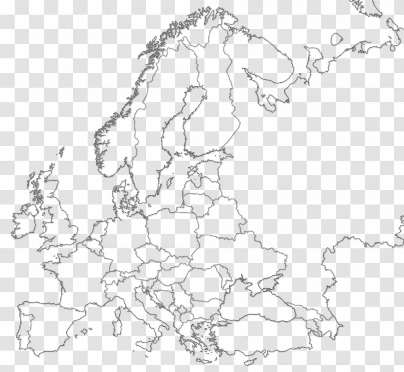 Europe Blank Map World Mapa Polityczna - Drawing - And The United States Frame Transparent PNG