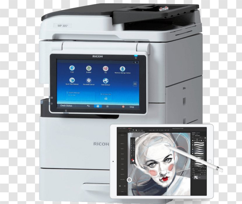 Multi-function Printer Photocopier Ricoh Image Scanner - Laser Printing Transparent PNG