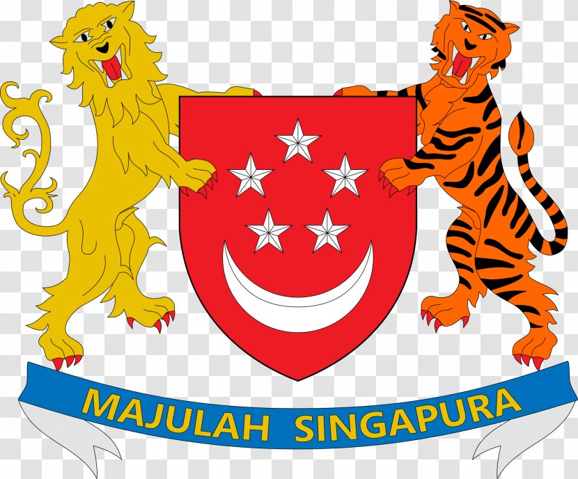 Coat Of Arms Singapore Flag - Text - SINGAPORE Transparent PNG