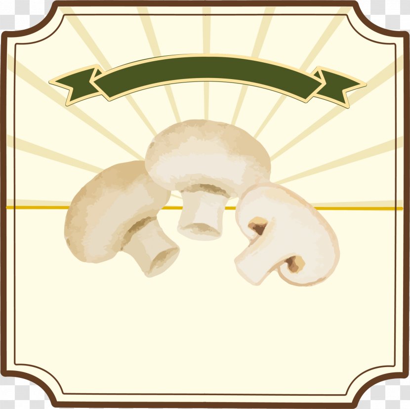 Yellow Mushroom Badge - Silhouette - Watercolor Transparent PNG