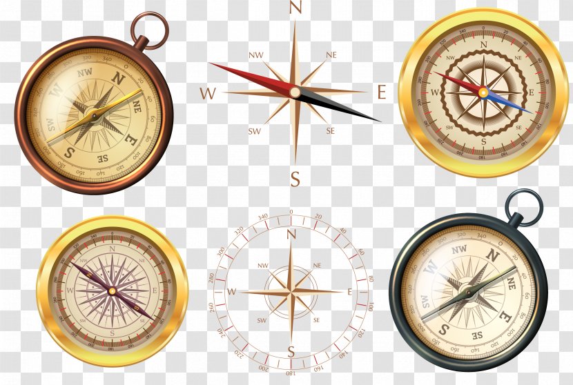 Middle Ages Compass Navigation - Medieval Nautical Vector Material Transparent PNG