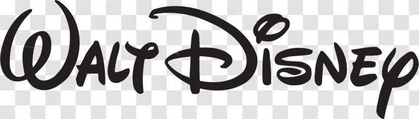 Mickey Mouse The Walt Disney Company Studios Logo World - Black And White - Cursive Script Transparent PNG