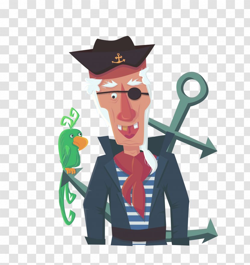 Piracy - Vecteur - Vector Color One-eyed Pirate Transparent PNG