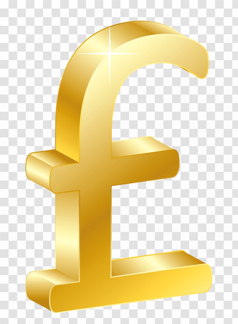 Money Pound Sterling Clip Art - 3D Gold UK Clipart Transparent PNG