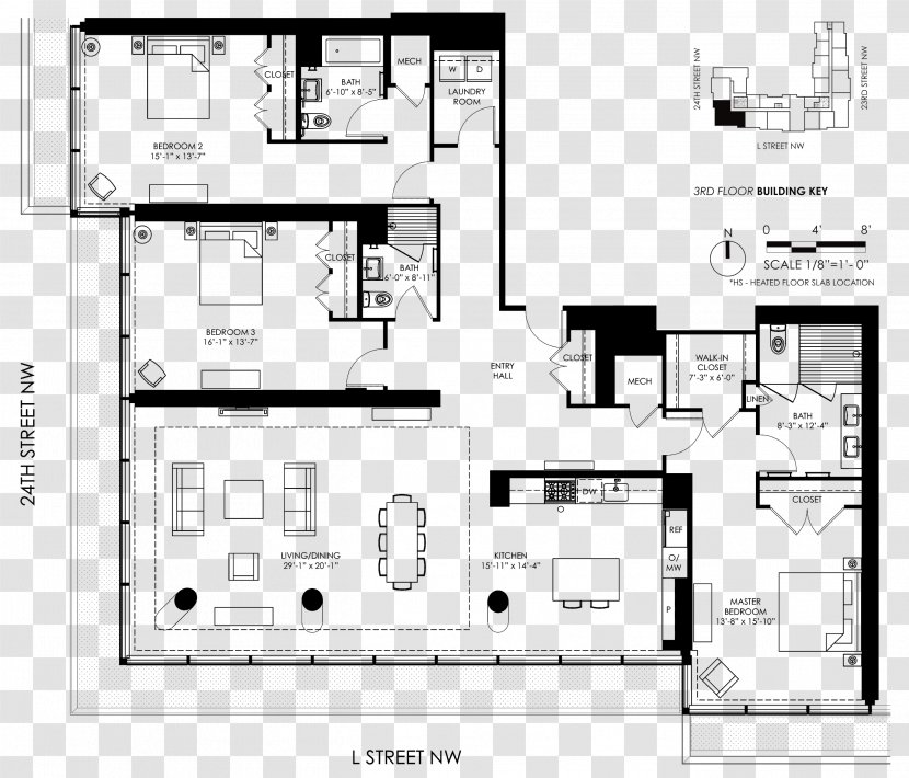 Floor Plan Jefferson House Condominiums Building - Elevation - Toilet Transparent PNG