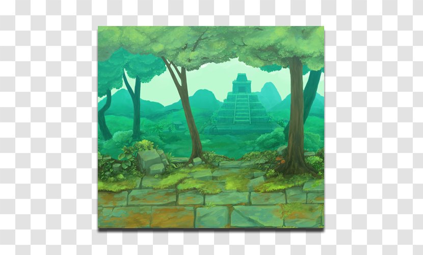 Video Game Painting Art Sprite - Jungle - Hand Painted Transparent PNG
