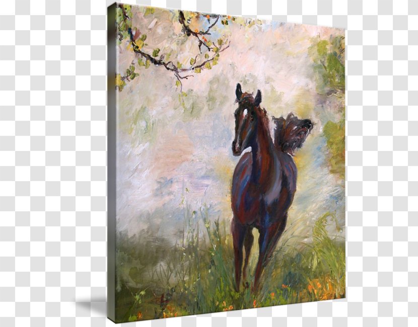 Mustang Stallion Foal Painting - Oil Transparent PNG