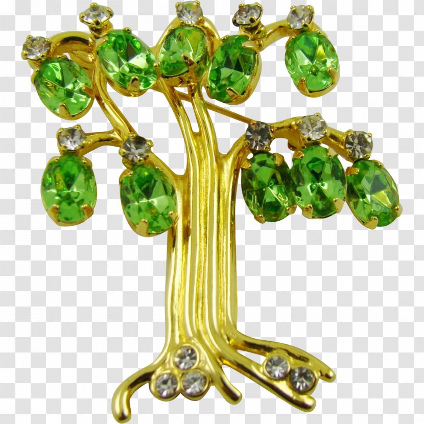 Emerald Body Jewellery Brooch Transparent PNG