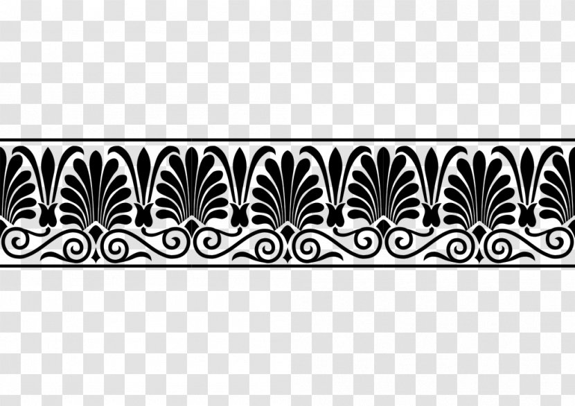 Ancient Greece Ornament Greek Alphabet - Black And White - Arabesque Transparent PNG