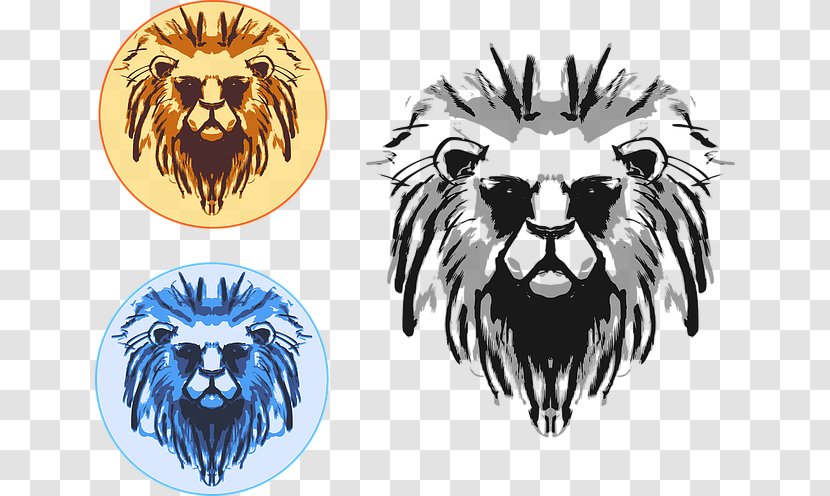 Lion Graphic Design Logo Vector Graphics Image - Facial Hair Transparent PNG