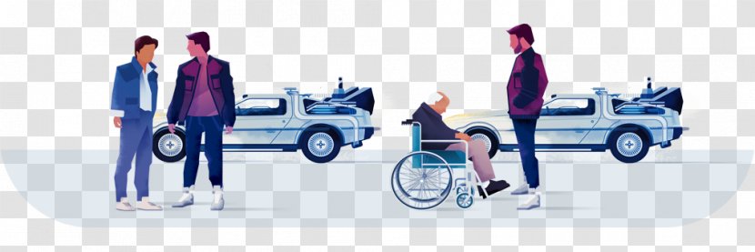 Back To The Future Marty McFly Dr. Emmett Brown Illustration DeLorean Time Machine - Travel Transparent PNG