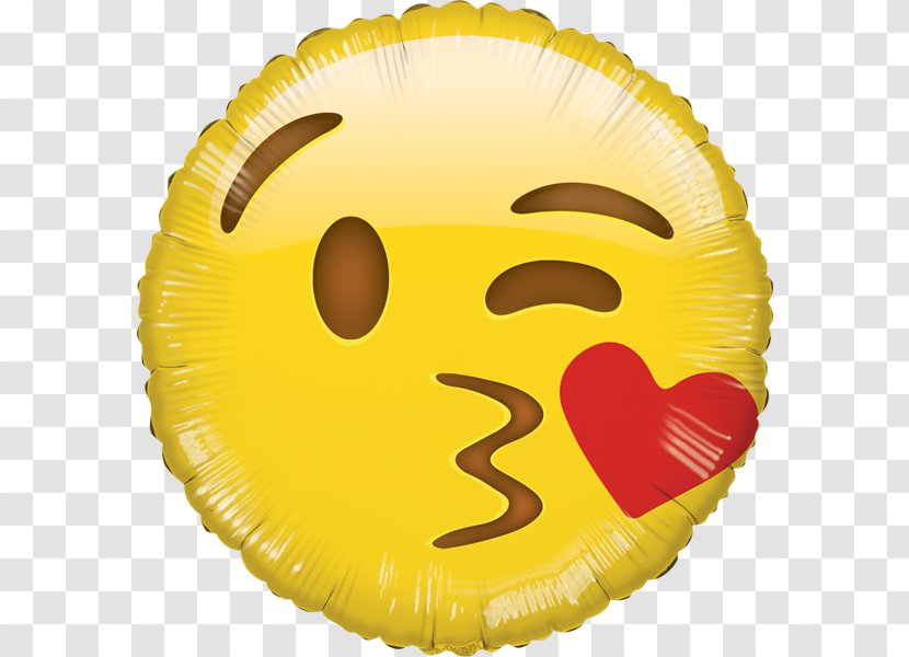 Mylar Balloon BoPET Smiley Emoji - Kiss Transparent PNG