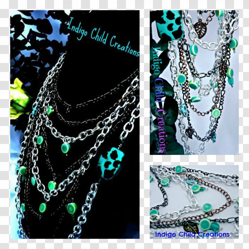 Turquoise Teal Necklace Font - Chain Transparent PNG