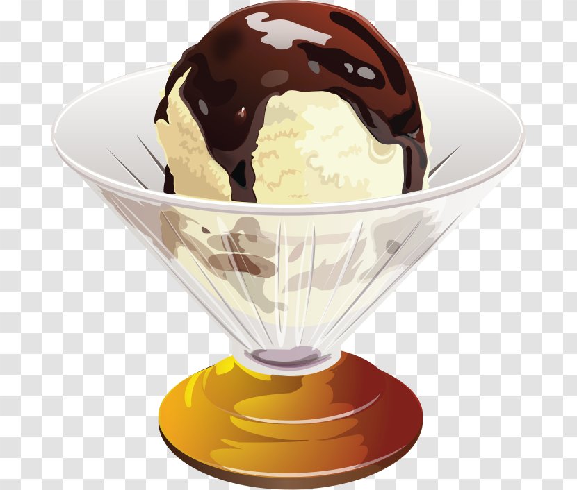 Sundae Chocolate Ice Cream Dame Blanche - Frozen Dessert - Summer Season Transparent PNG