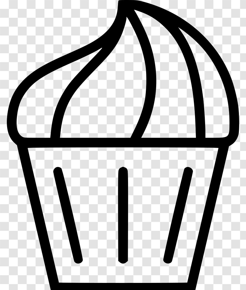 Cupcake Bakery Muffin Cafe - Black And White - Cake Transparent PNG