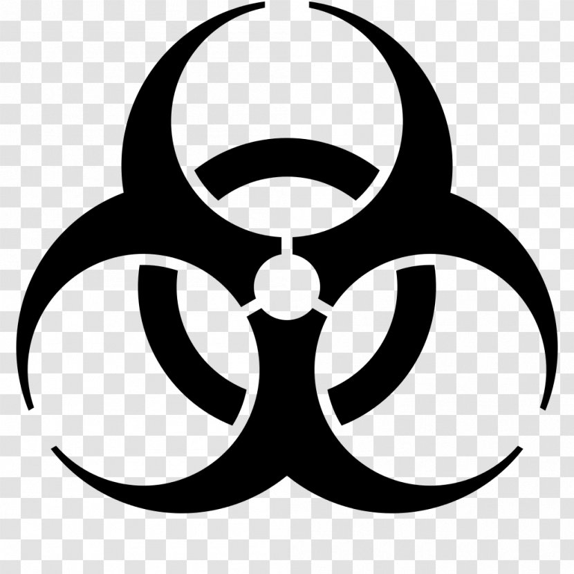 Biological Hazard Symbol Clip Art - Monochrome - Biochemical Weapon Transparent PNG