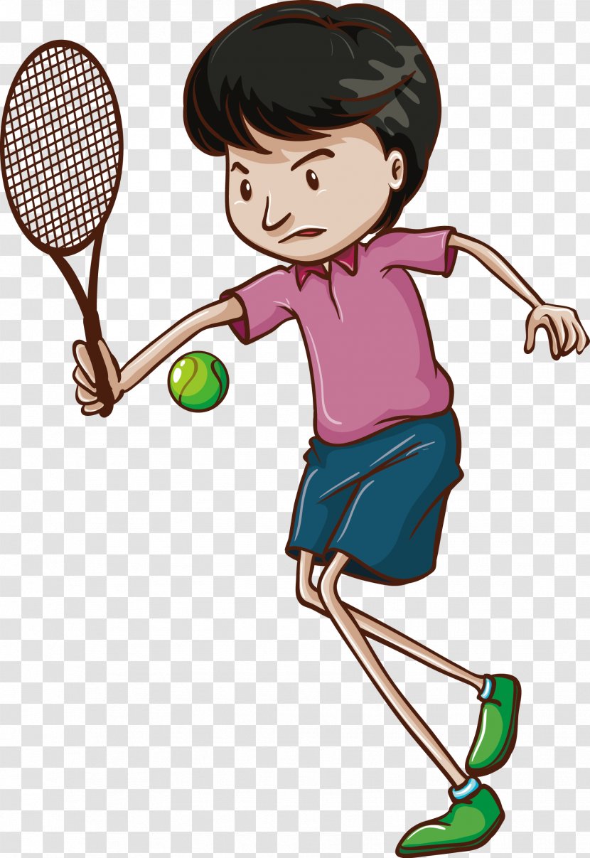 Tennis Cartoon Illustration - Flower - High School Girls Transparent PNG