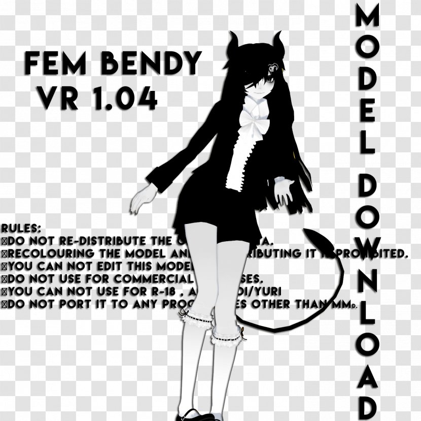 Bendy And The Ink Machine Human Female Woman Mammal - Tree - Mmd Model Transparent PNG