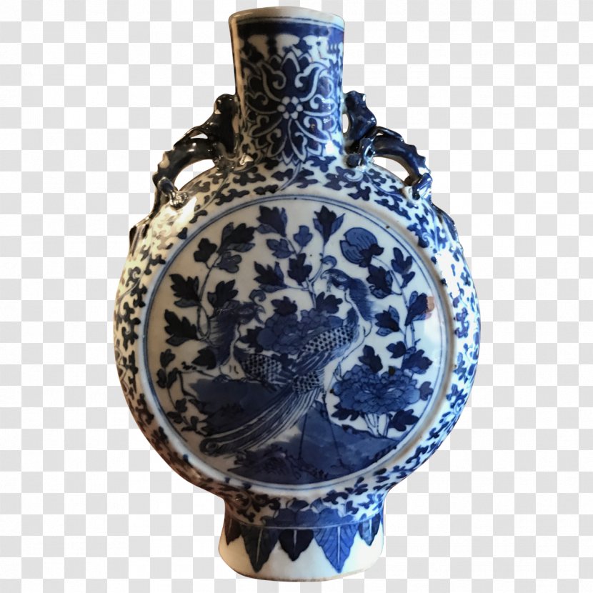 Cobalt Blue And White Pottery Vase Artifact - Chinoiserie Transparent PNG