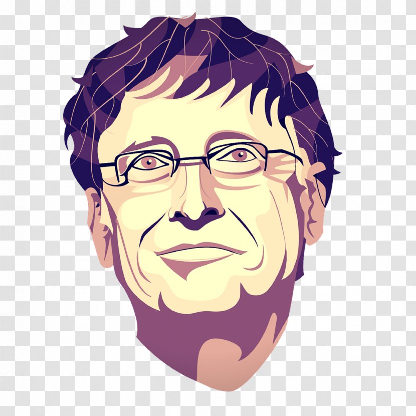 Bill Gates Drawing - Facial Expression Transparent PNG
