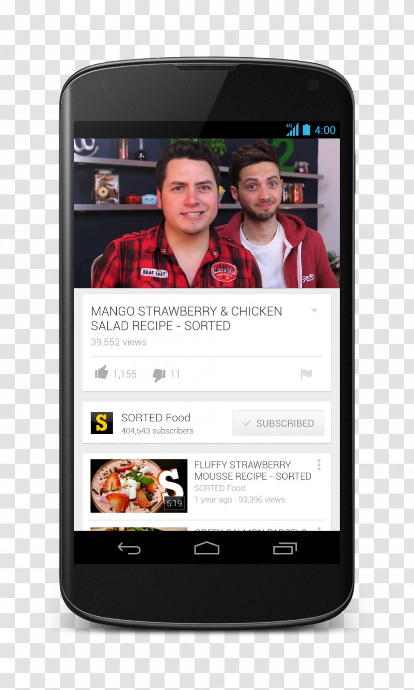 YouTube Mobile Phones Android - Feature Phone - Youtube Transparent PNG