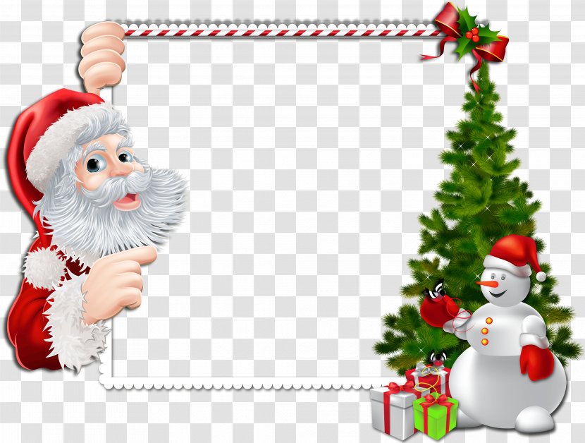 Santa Claus Borders And Frames Christmas Picture Clip Art Transparent PNG
