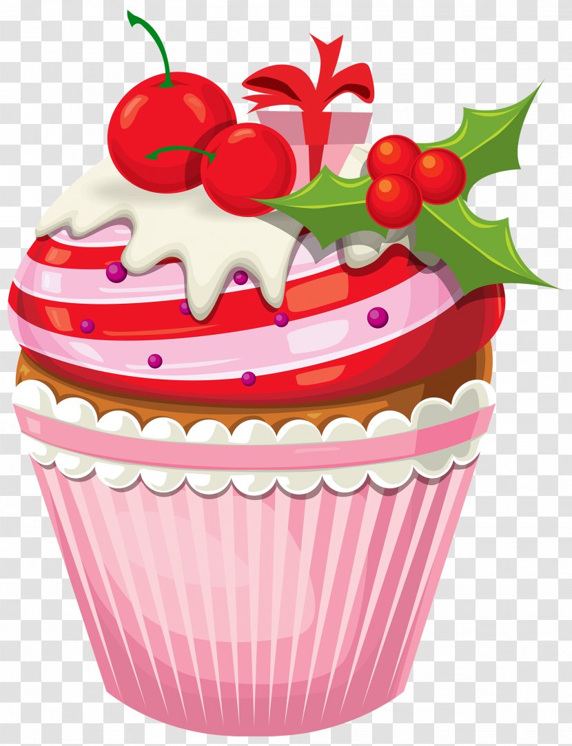 Cupcake Christmas Cake Birthday Pudding Chocolate - Watercolor Transparent PNG