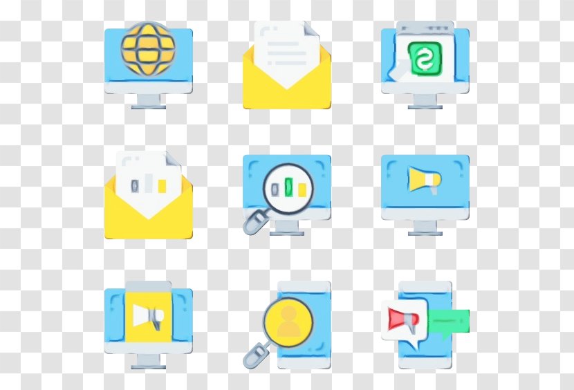 Yellow Line Clip Art Icon - Wet Ink Transparent PNG