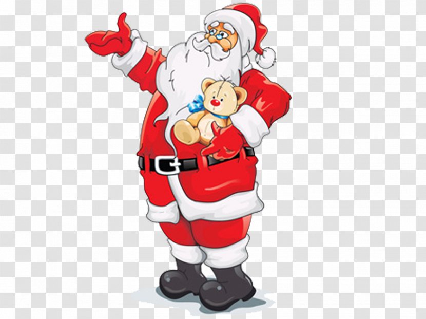 Santa Claus Christmas - Silhouette - Bear Hug Transparent PNG
