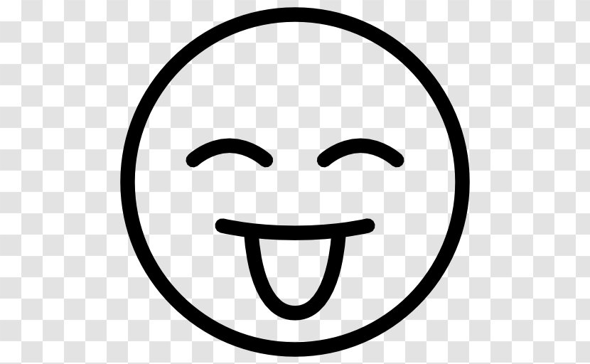 Emoticon Smiley Tongue Clip Art - Black And White Transparent PNG