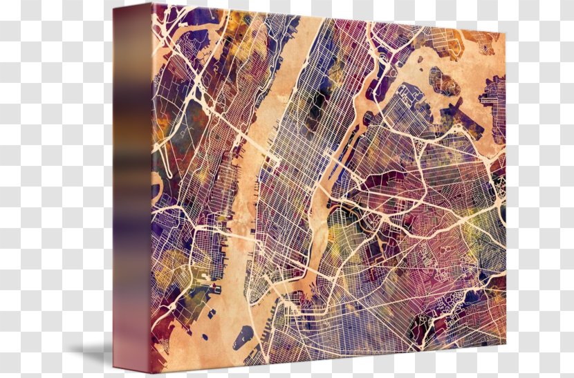 New York City Canvas Print Art Gallery Wrap - Street - Map Transparent PNG