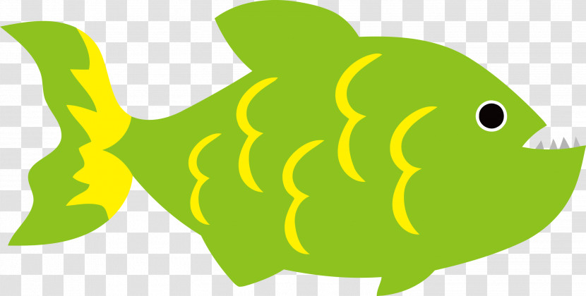 Cartoon Green Fish Science Biology Transparent PNG